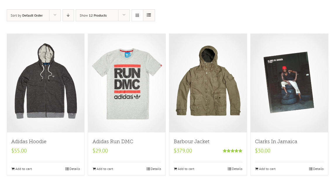 워드프레스 쇼핑몰 상품 예시 1